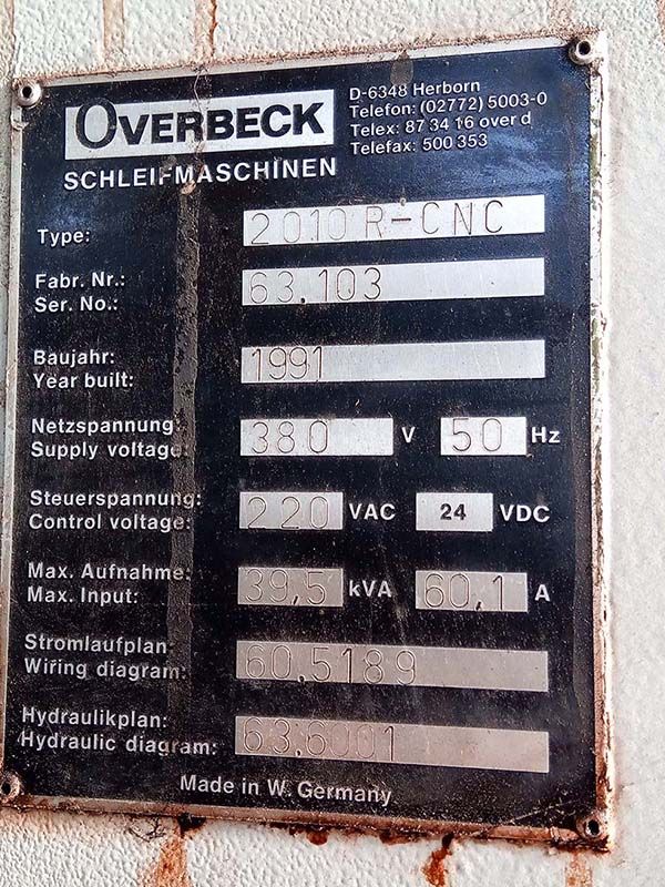 Шлайф OVERBECK 2010 R-CNC